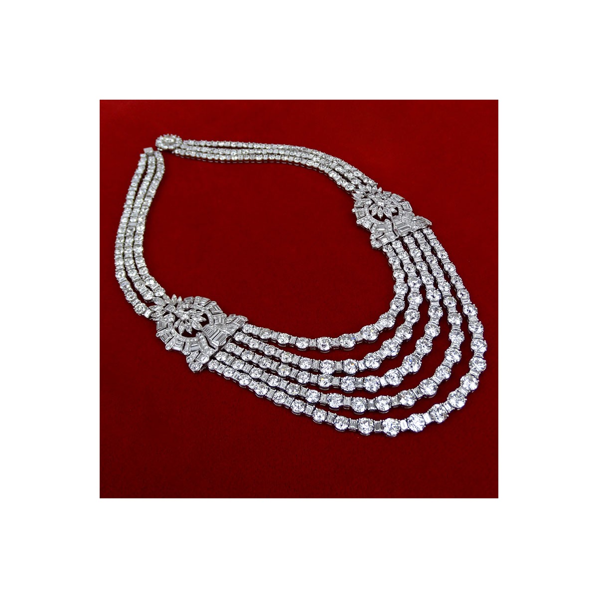 168.0ct Diamond and Platinum Necklace