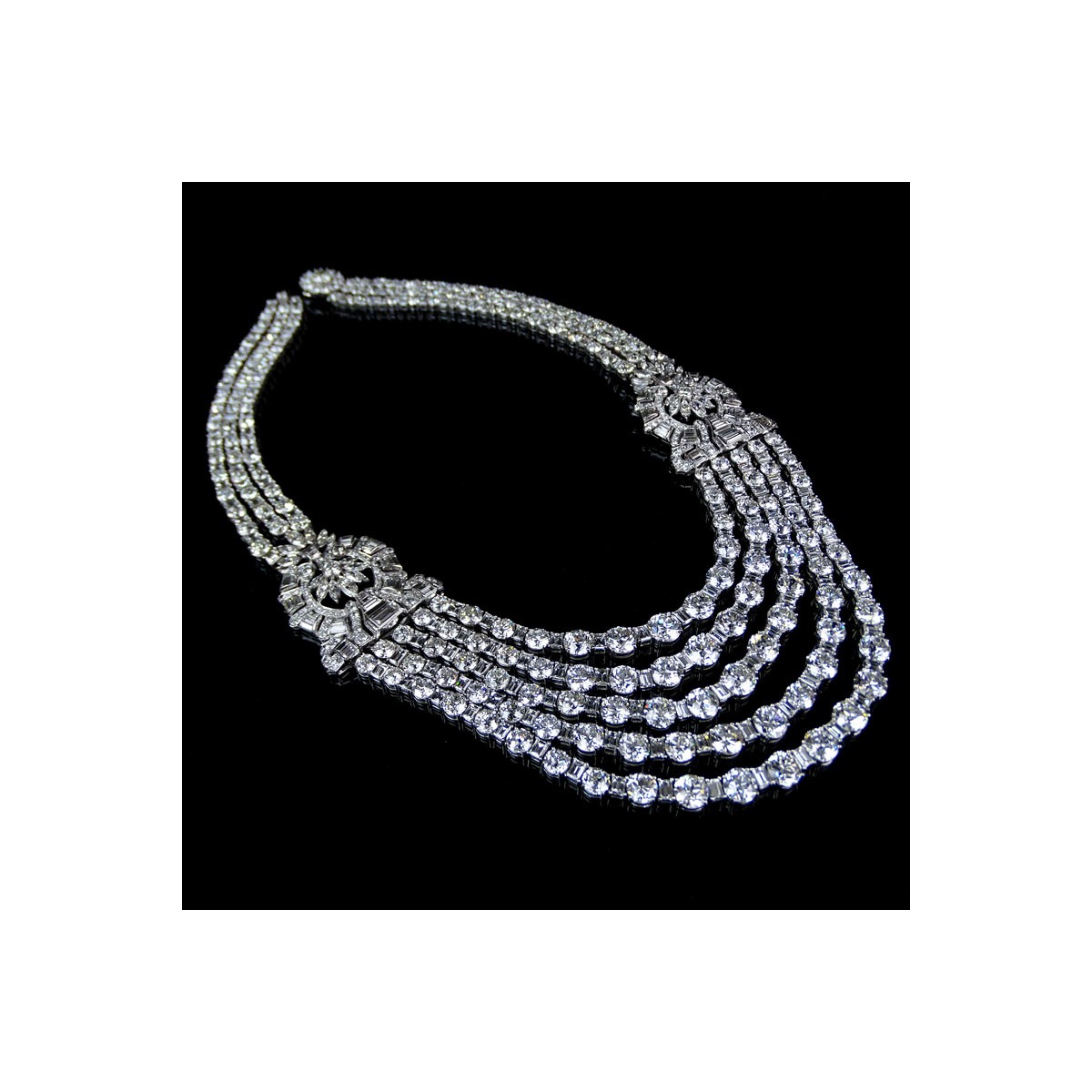 168.0ct Diamond and Platinum Necklace