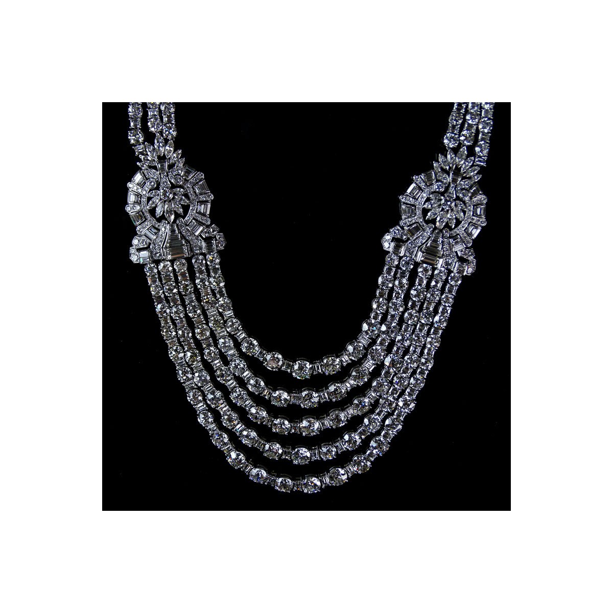 168.0ct Diamond and Platinum Necklace