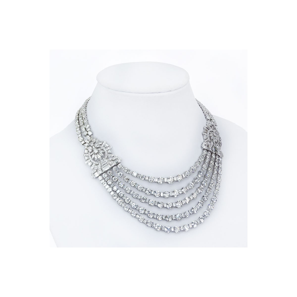 168.0ct Diamond and Platinum Necklace