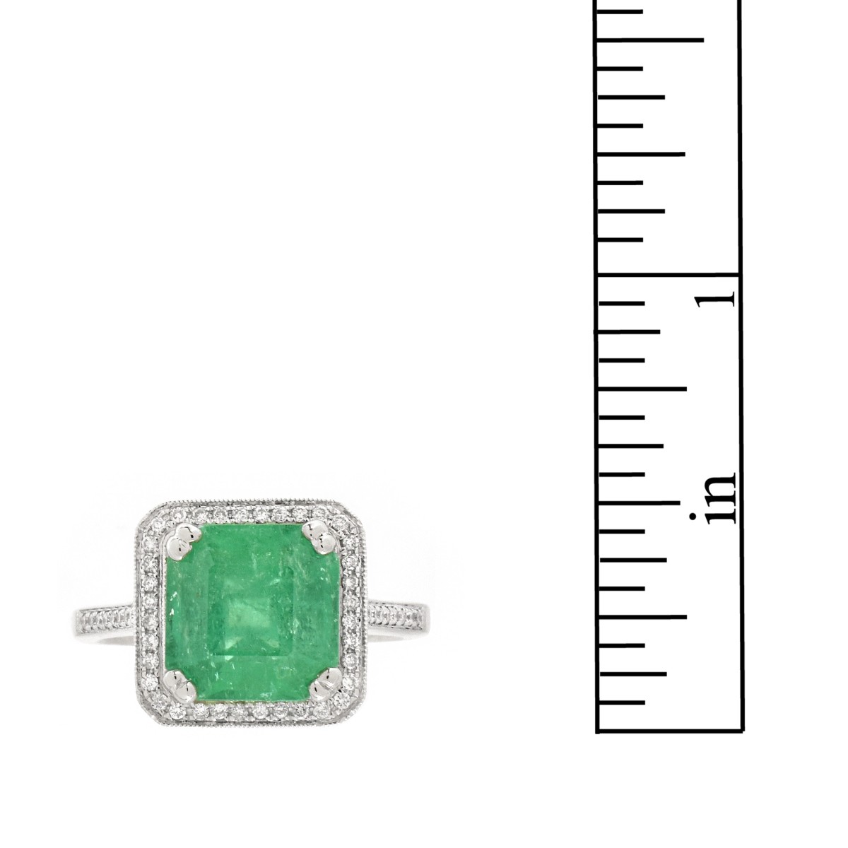 GIA Emerald, Diamond and 18K Ring