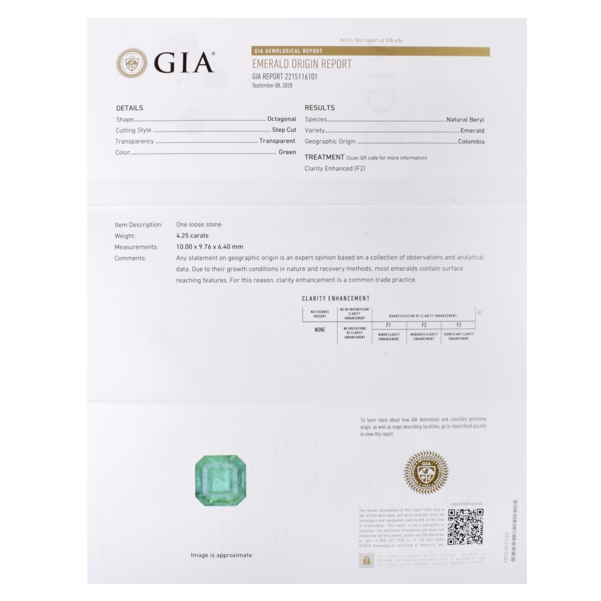 GIA Emerald, Diamond and 18K Ring