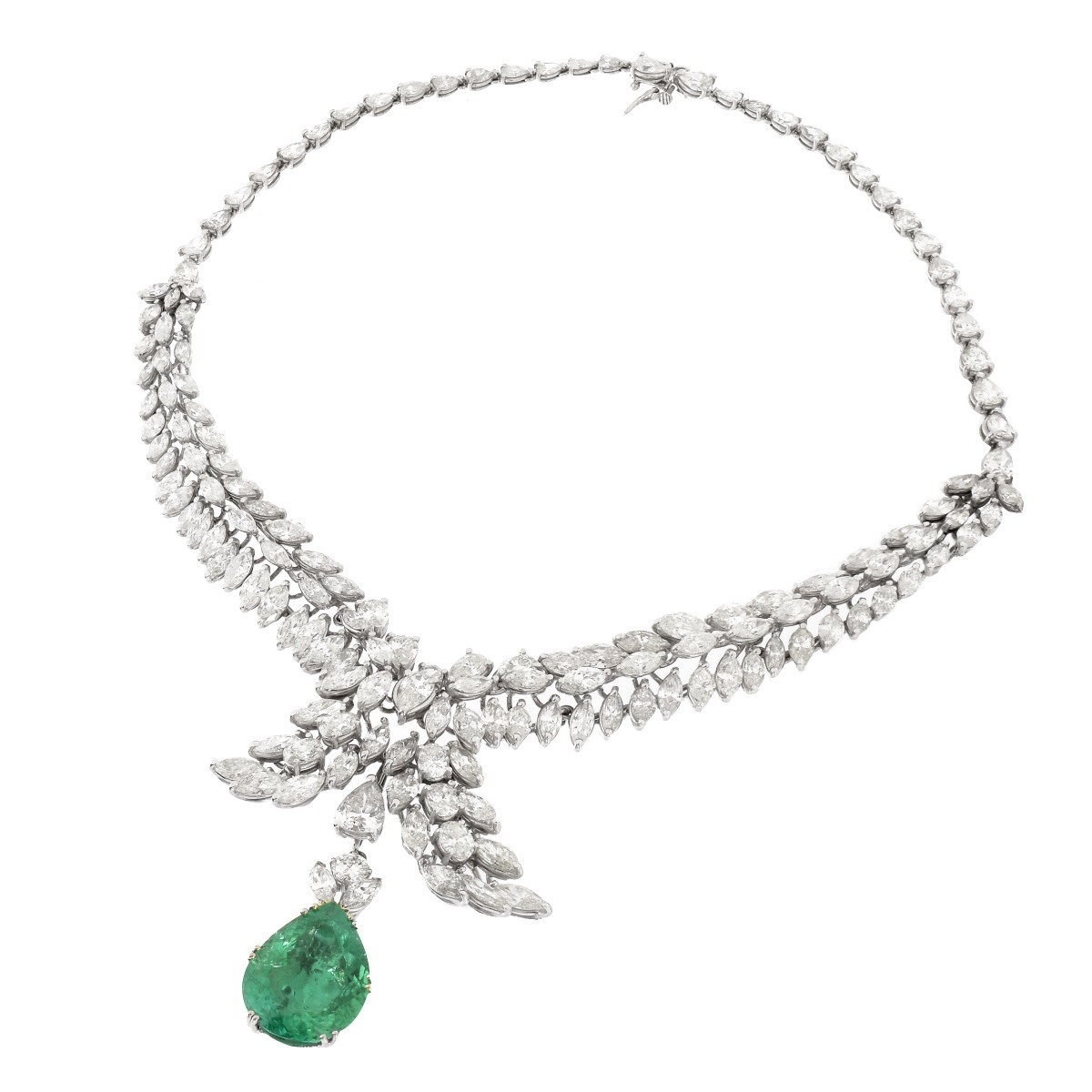 Emerald, Diamond and 14K Necklace