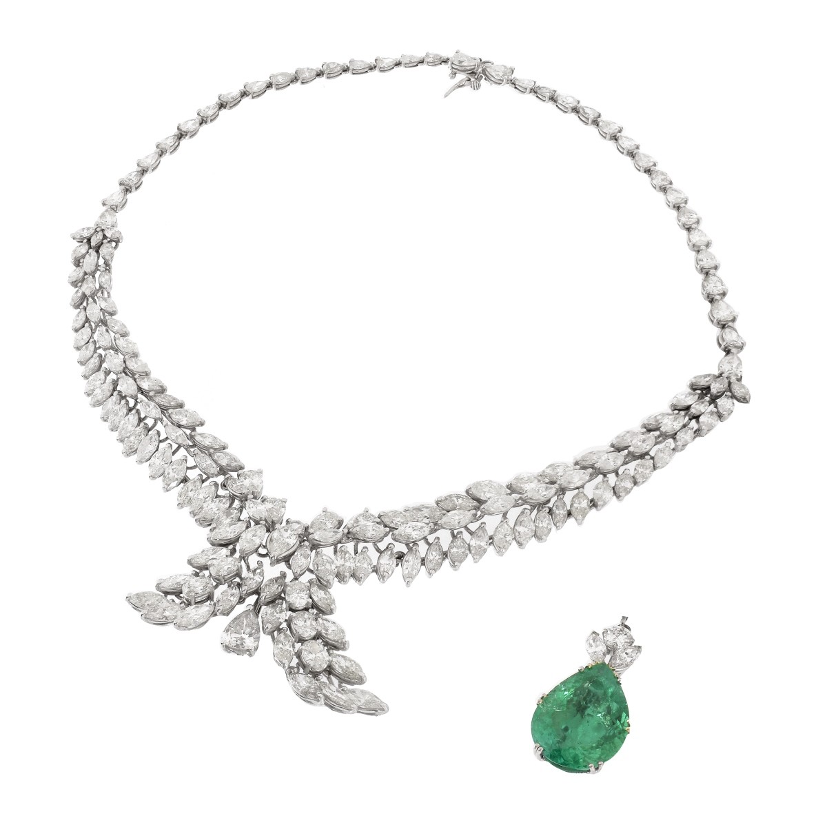 Emerald, Diamond and 14K Necklace