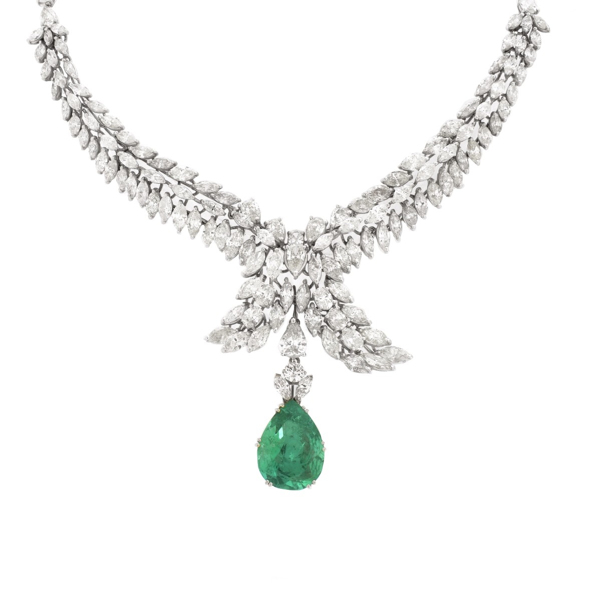 Emerald, Diamond and 14K Necklace