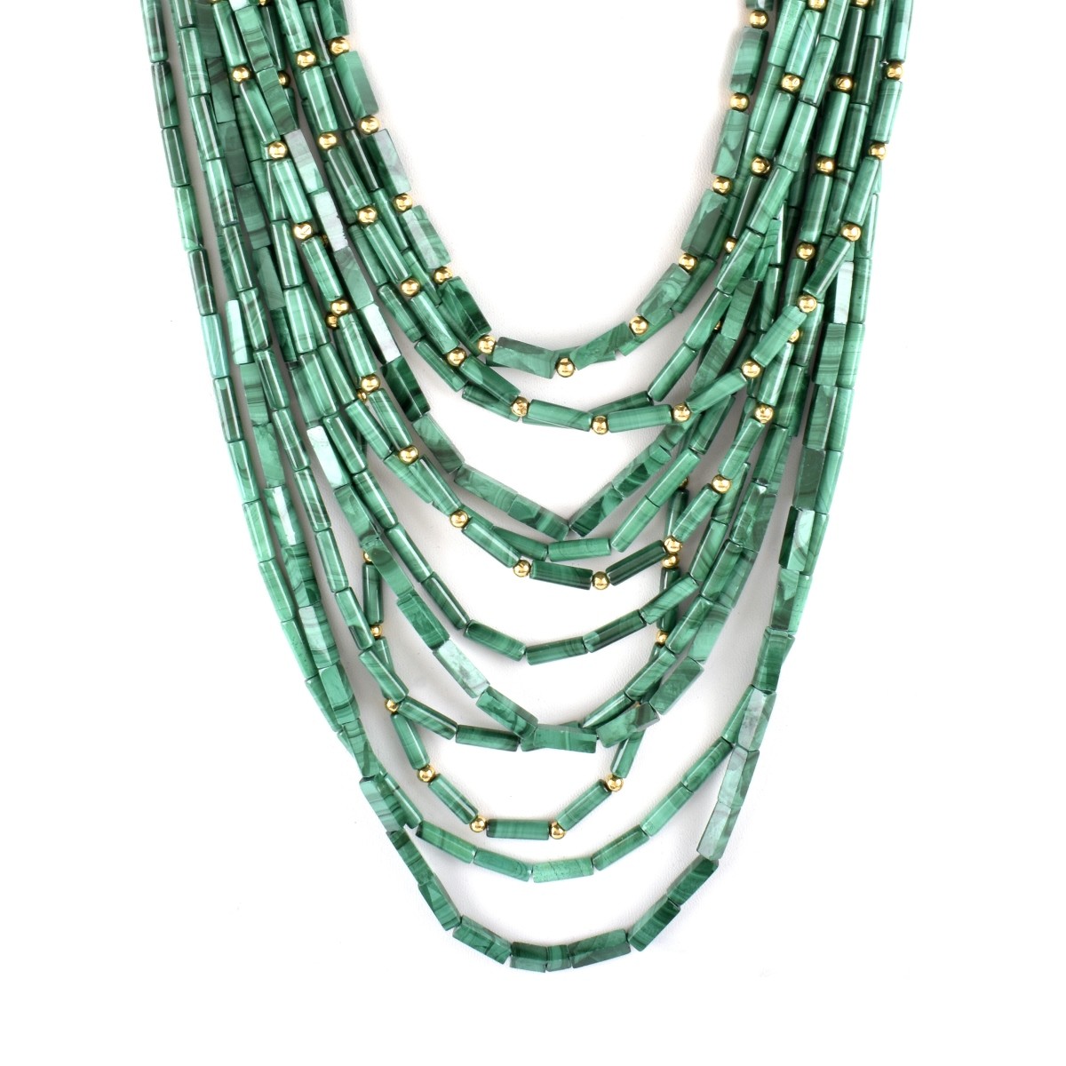 Malachite, Sapphire and 18K Necklace