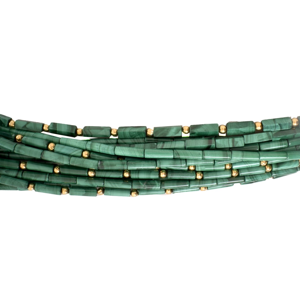 Malachite, Sapphire and 18K Necklace