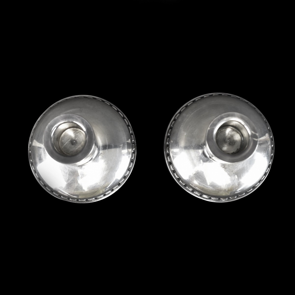 Pair of Georg Jensen Sterling Candle Holders