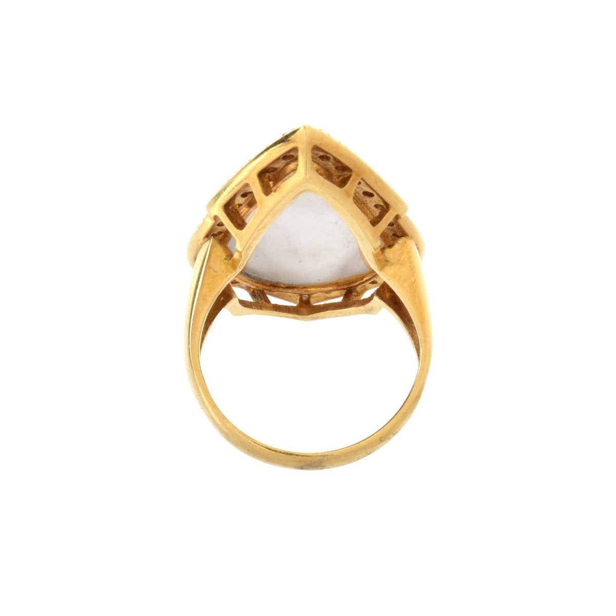 Pearl, Diamond and 18K Ring