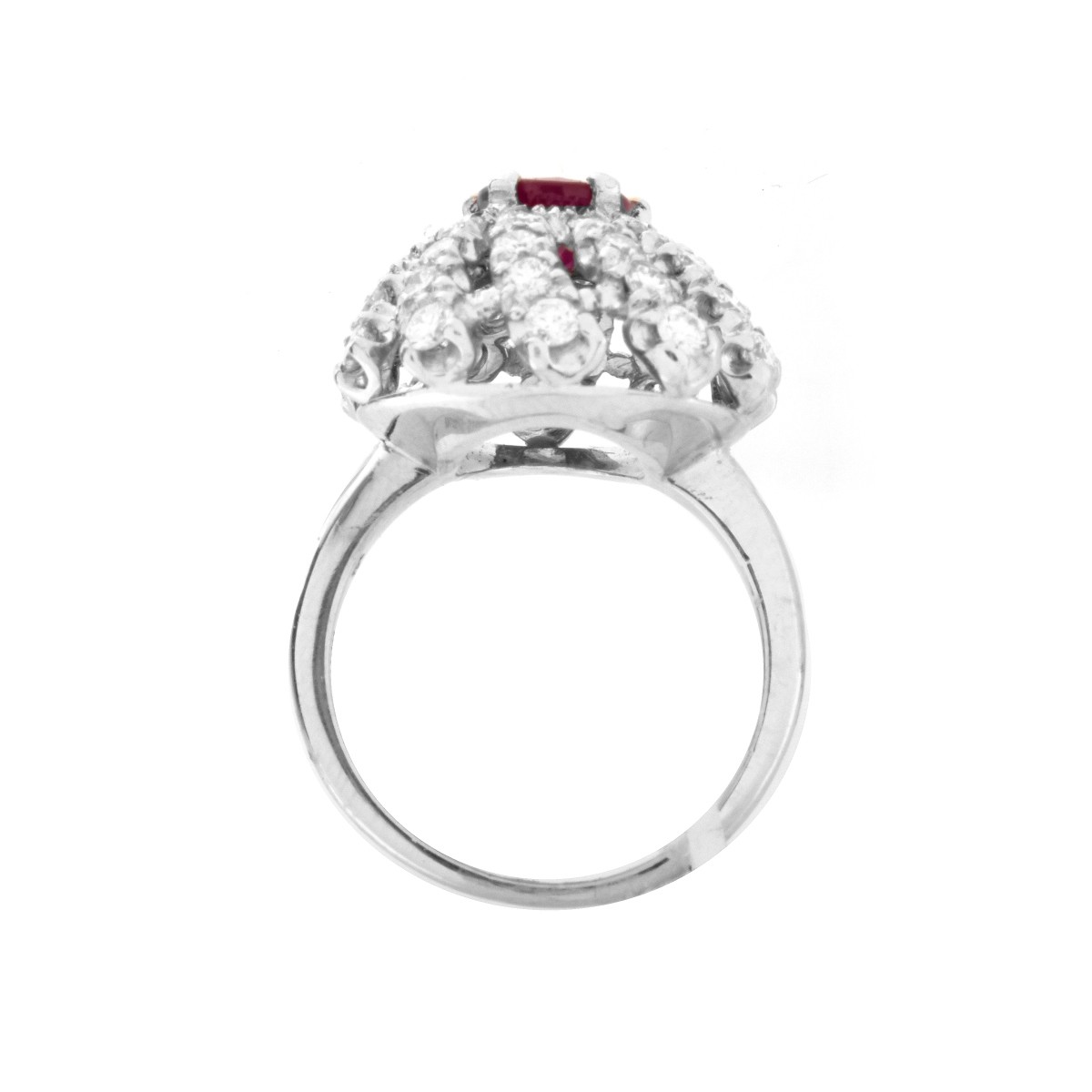 Ruby, Diamond and Platinum Ring