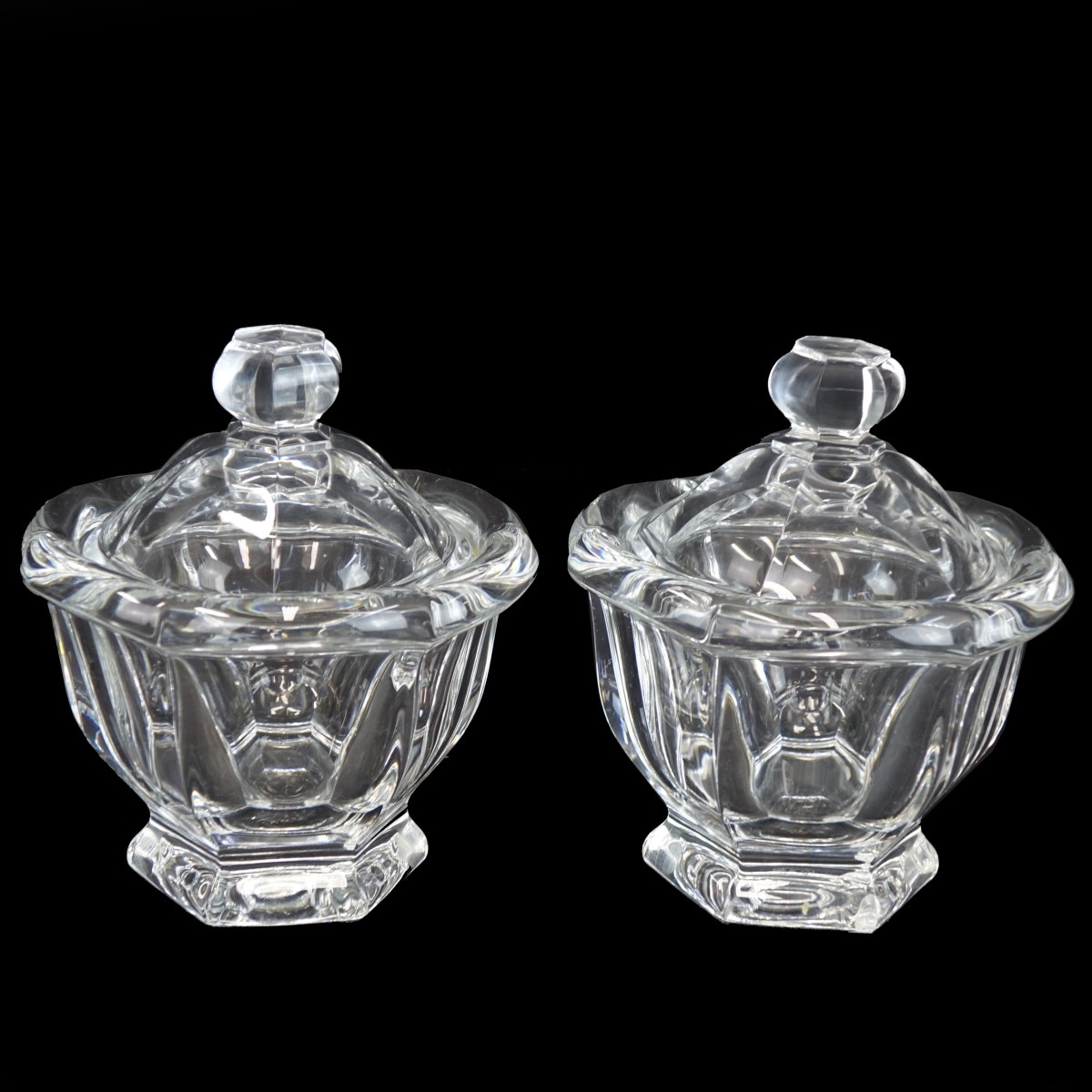 Pair of Baccarat Harcourt Crystal Missouri Jars