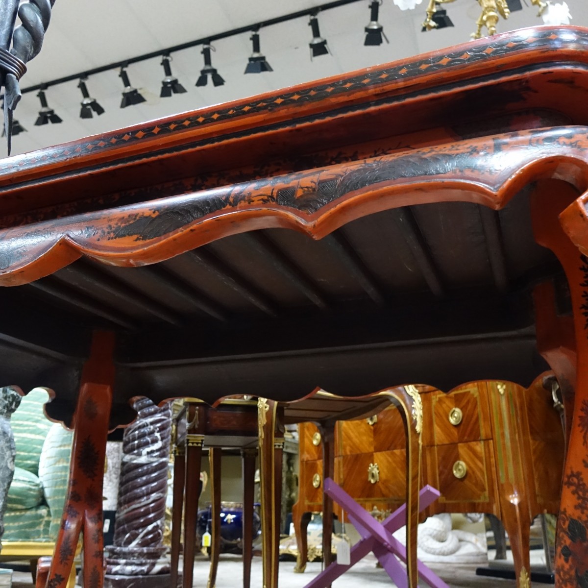 19th C. Chinese Red Lacquer Center Table