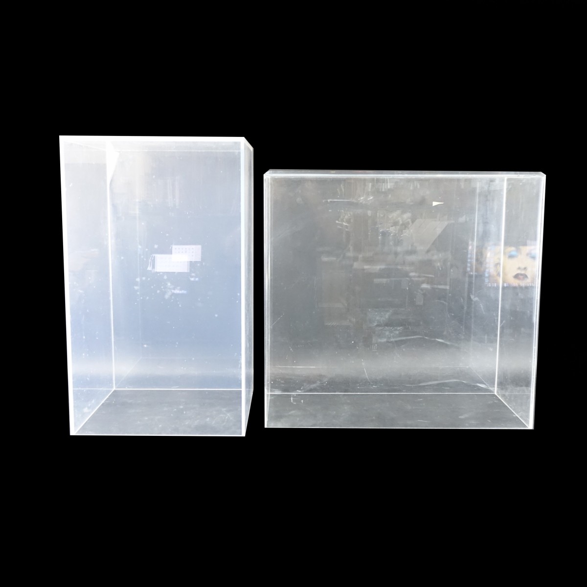 (2) Mid Century Modern Acrylic Display Stands