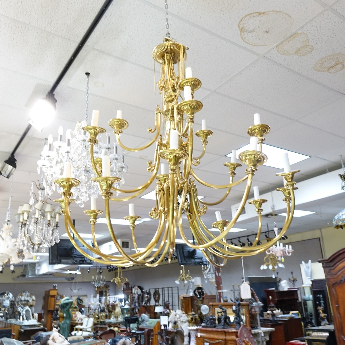 Large Modern Brass Chandelier