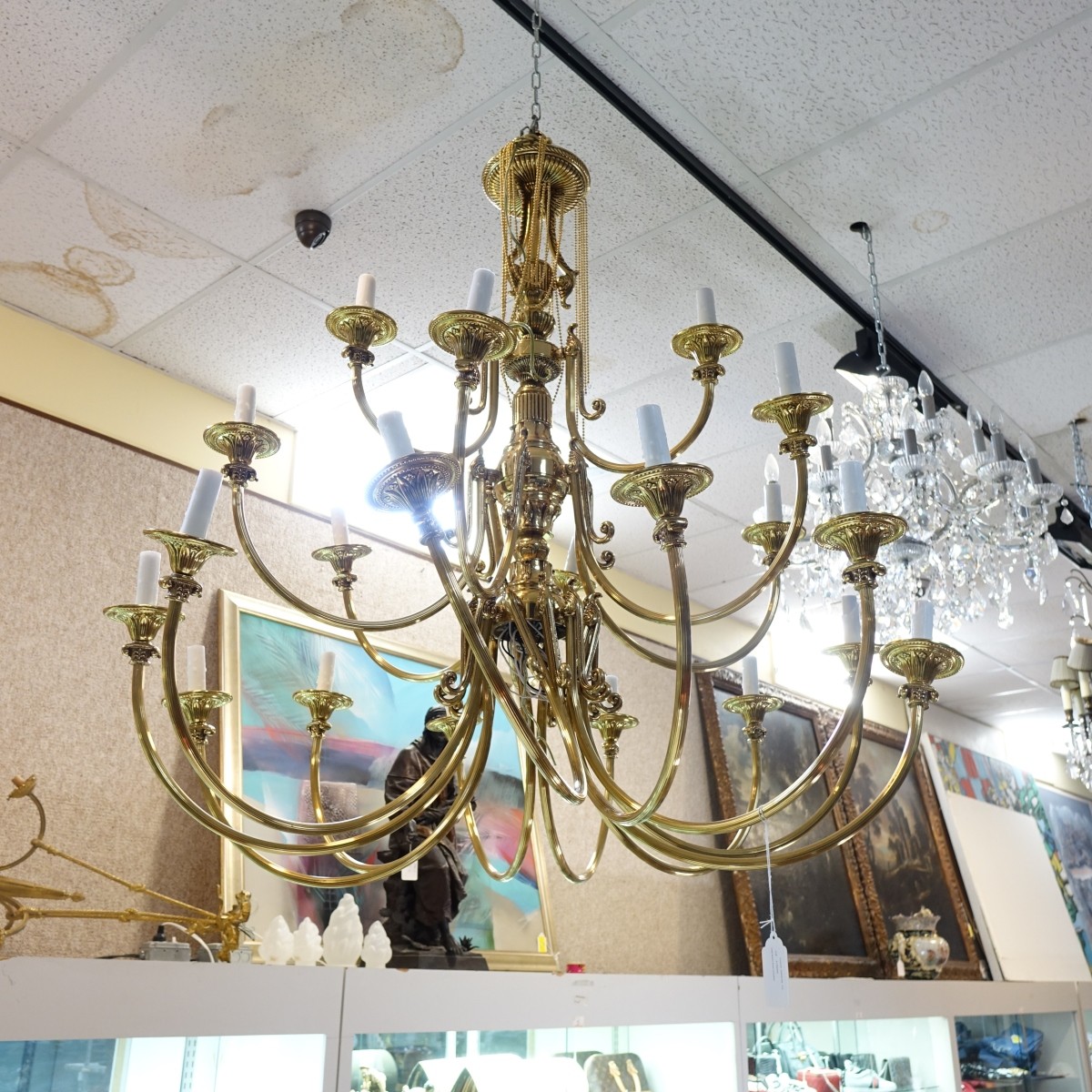 Large Modern Brass Chandelier