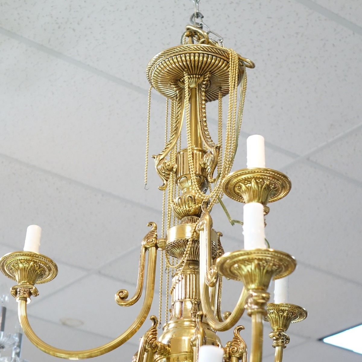 Large Modern Brass Chandelier