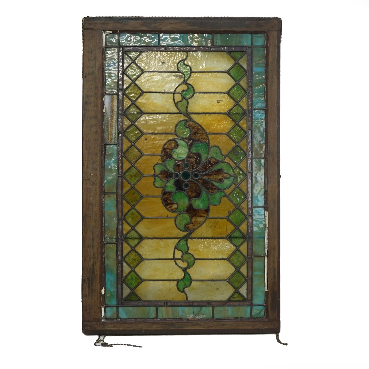 Antique Leaded Glass Panel