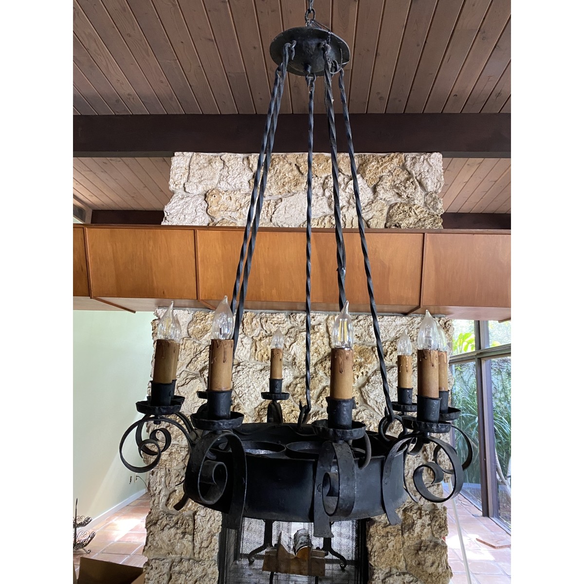 Antique Wrought Iron Chandelier