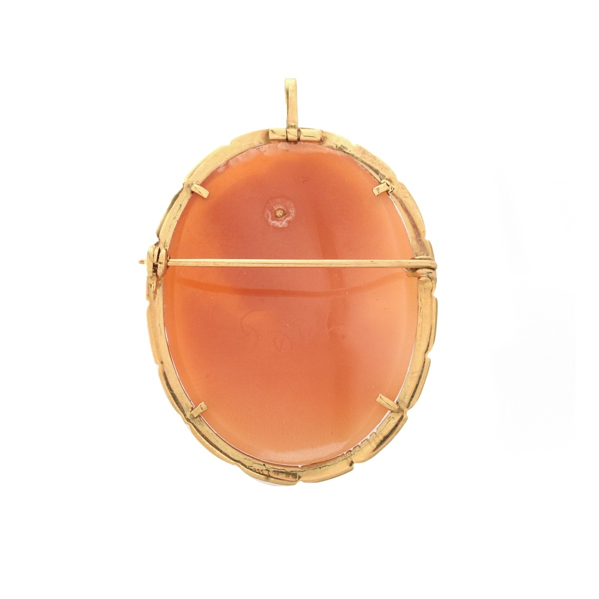 Shell Cameo and 14K Pendant