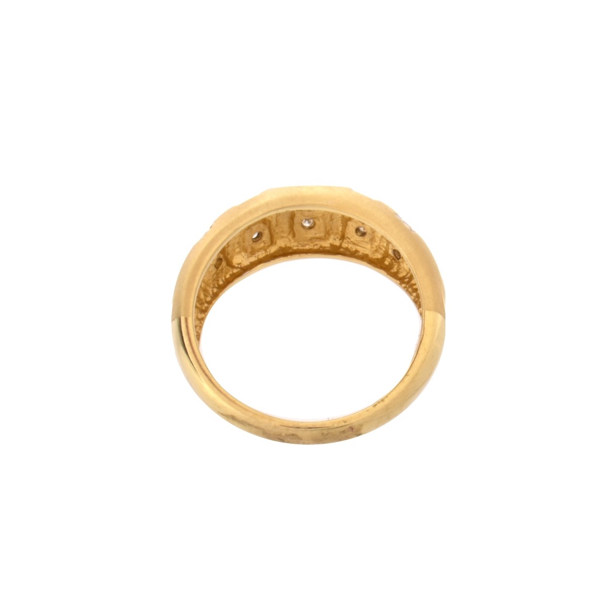 Diamond and 14 Karat Yellow Gold Ring.