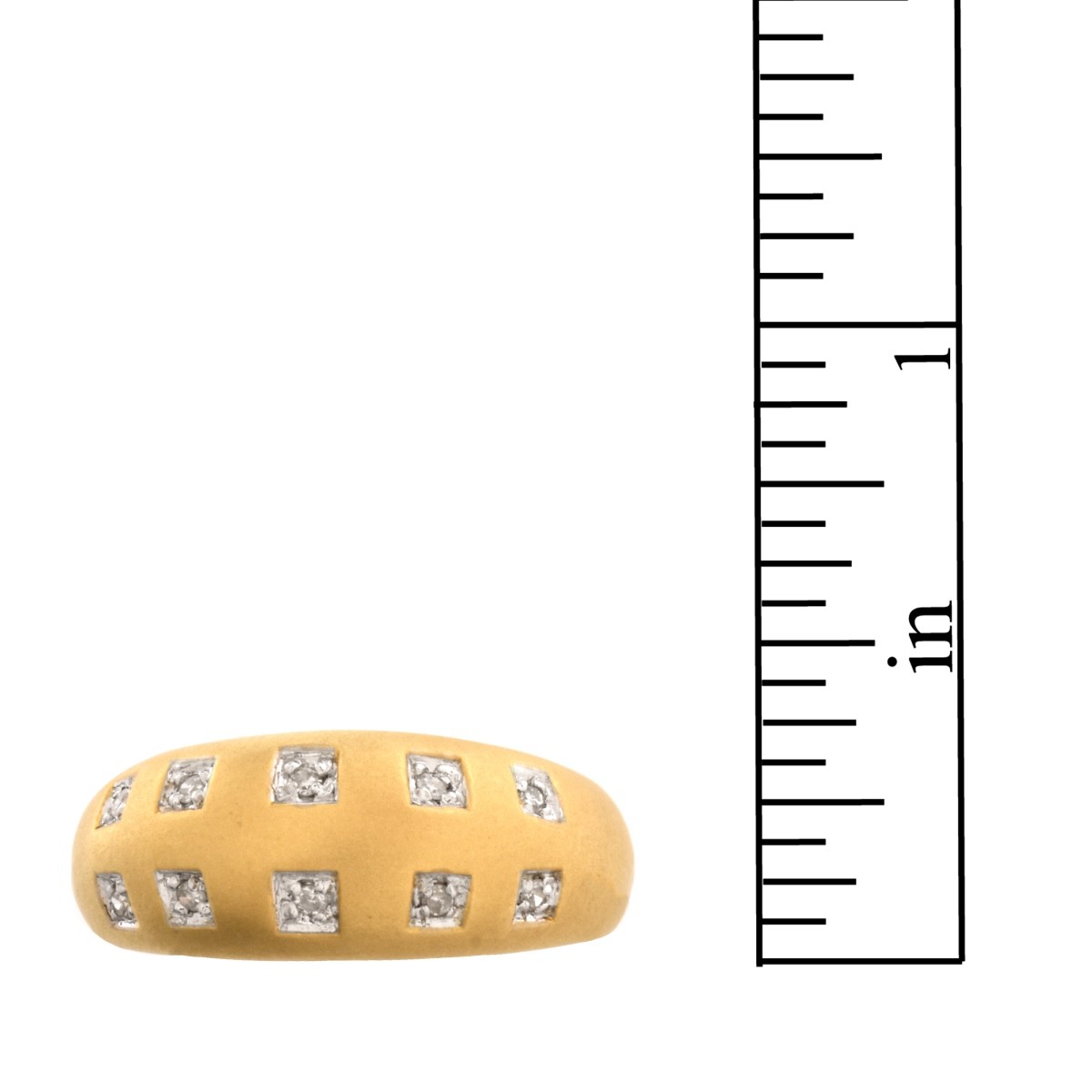 Diamond and 14 Karat Yellow Gold Ring.