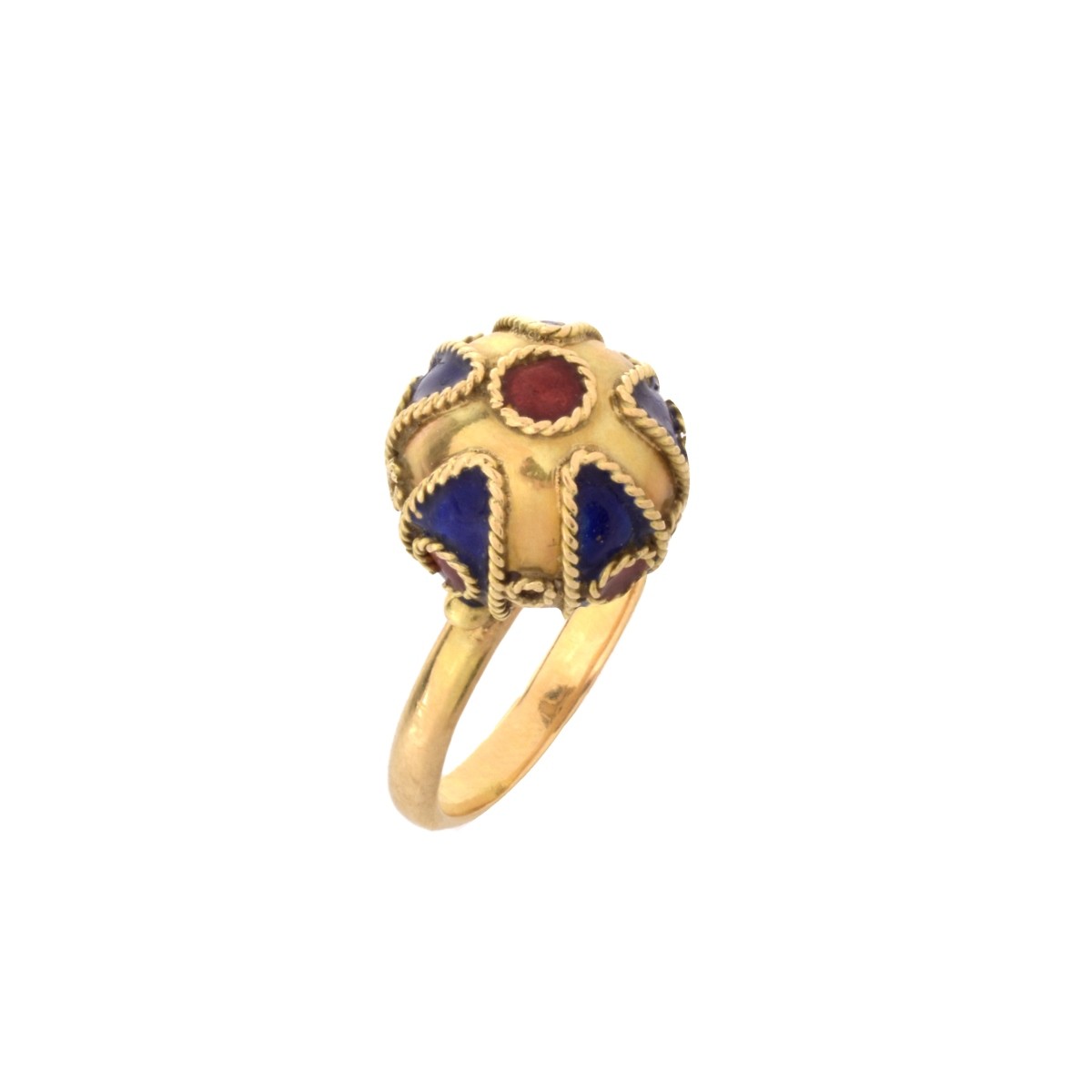 Enamel and 14K Ring