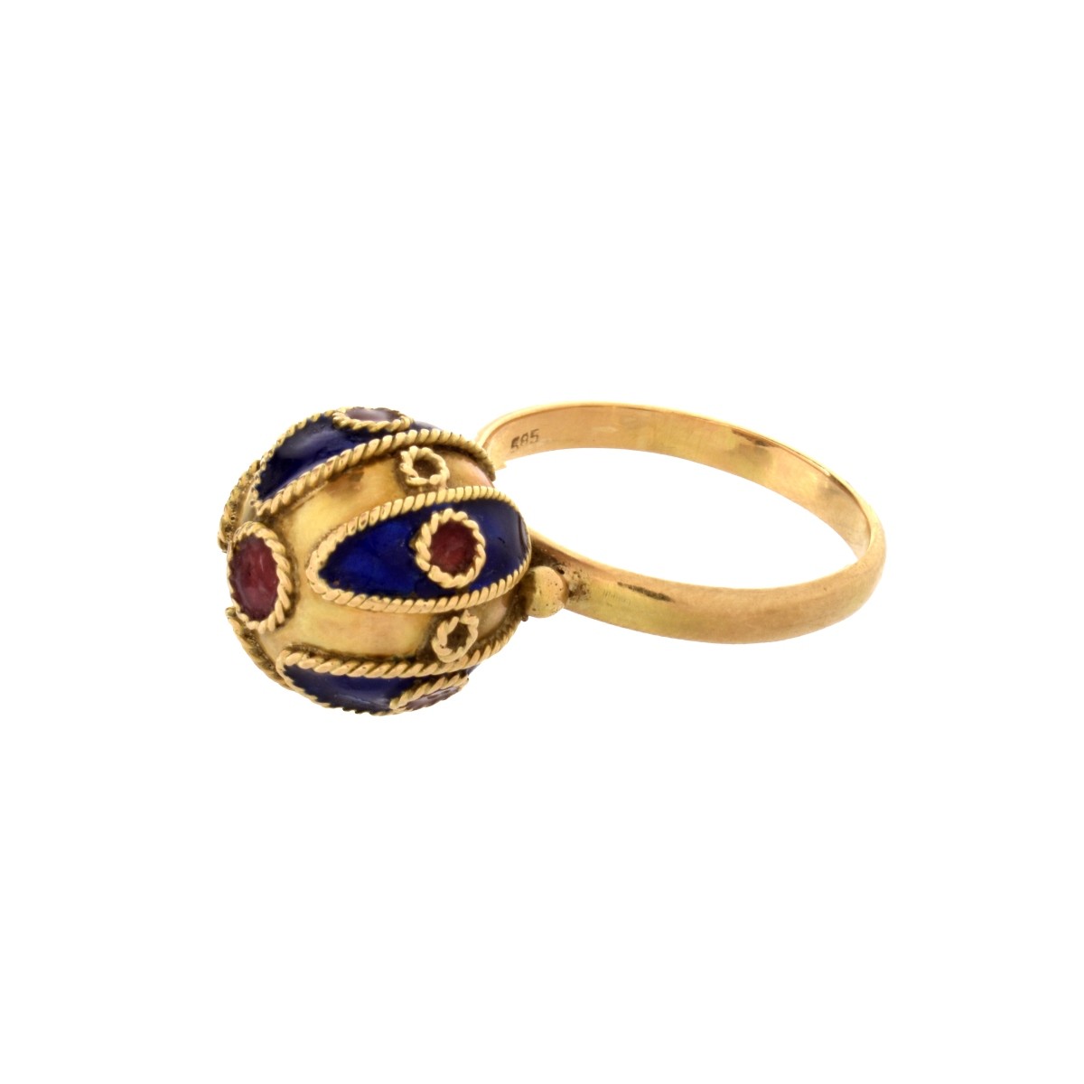 Enamel and 14K Ring