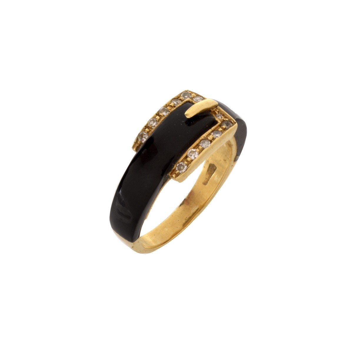 Diamond, Onyx and 18K Ring