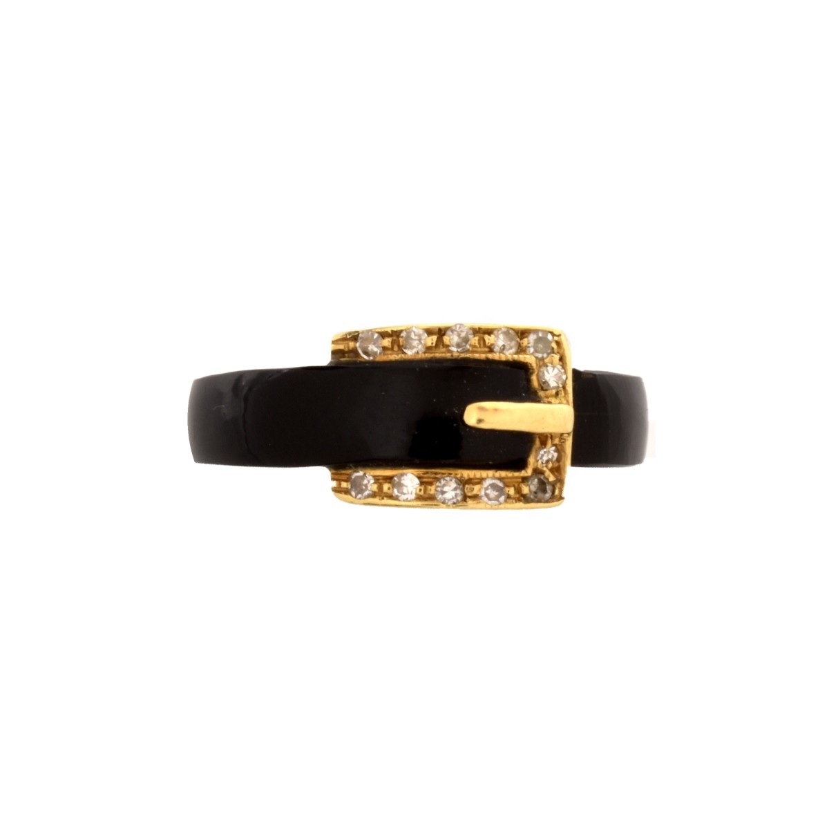 Diamond, Onyx and 18K Ring