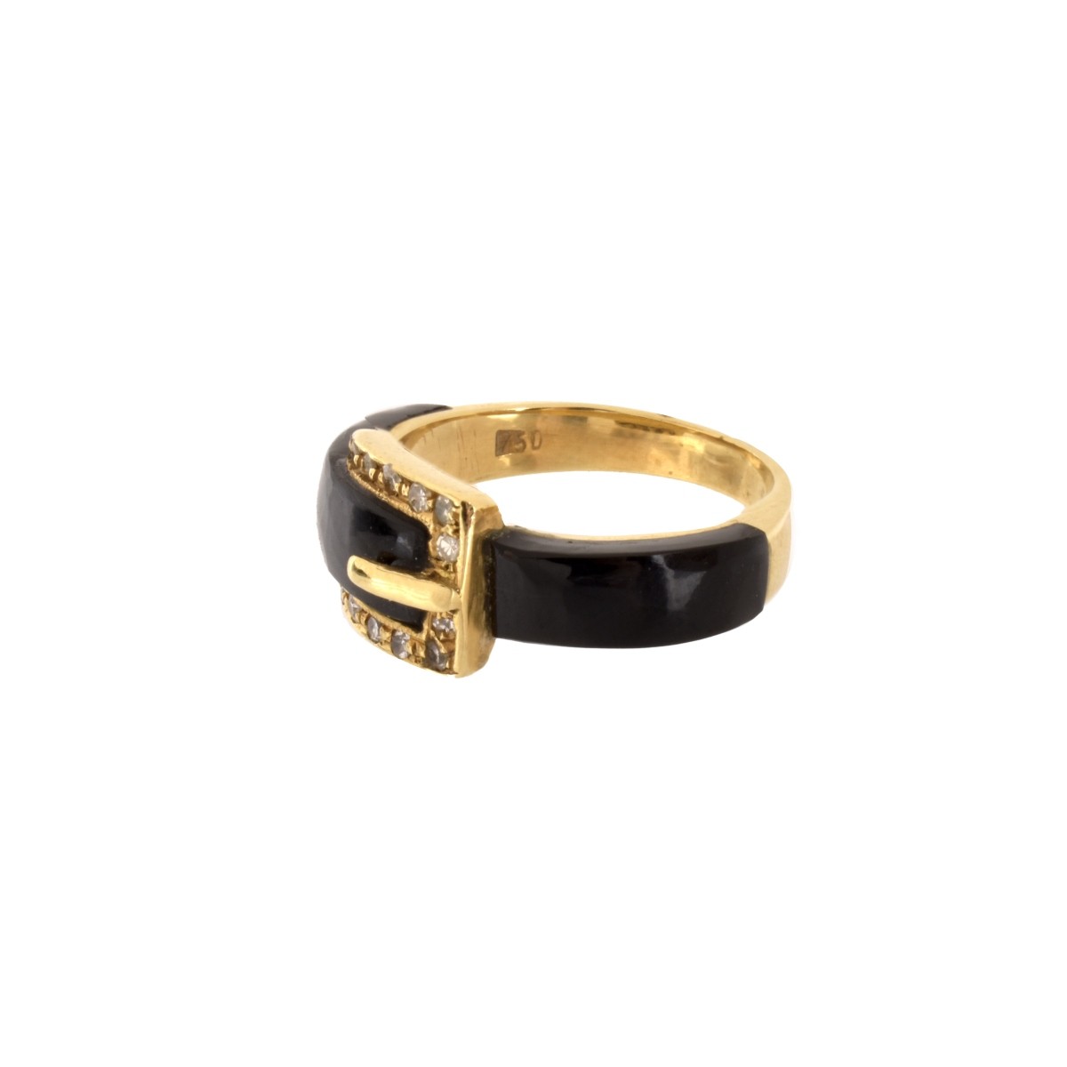 Diamond, Onyx and 18K Ring