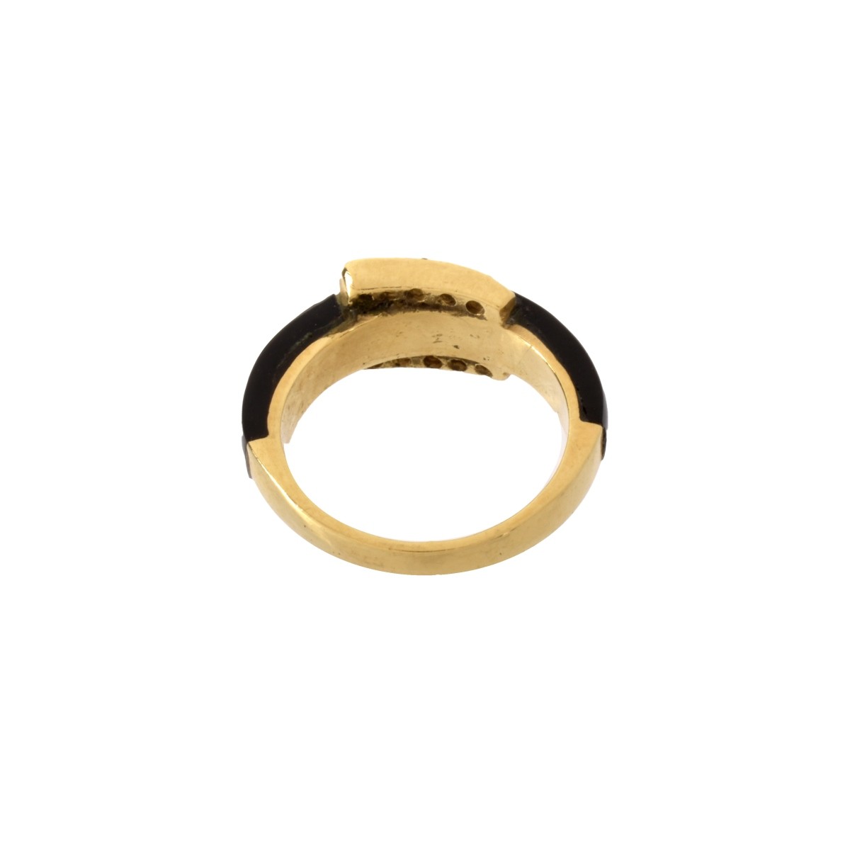 Diamond, Onyx and 18K Ring