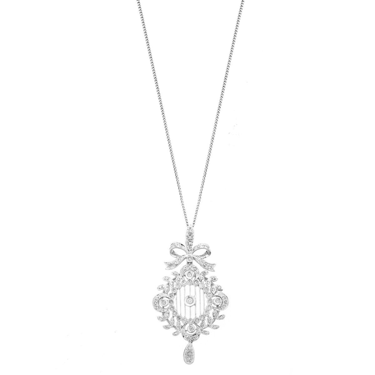 Diamond and 14K Pendant Necklace