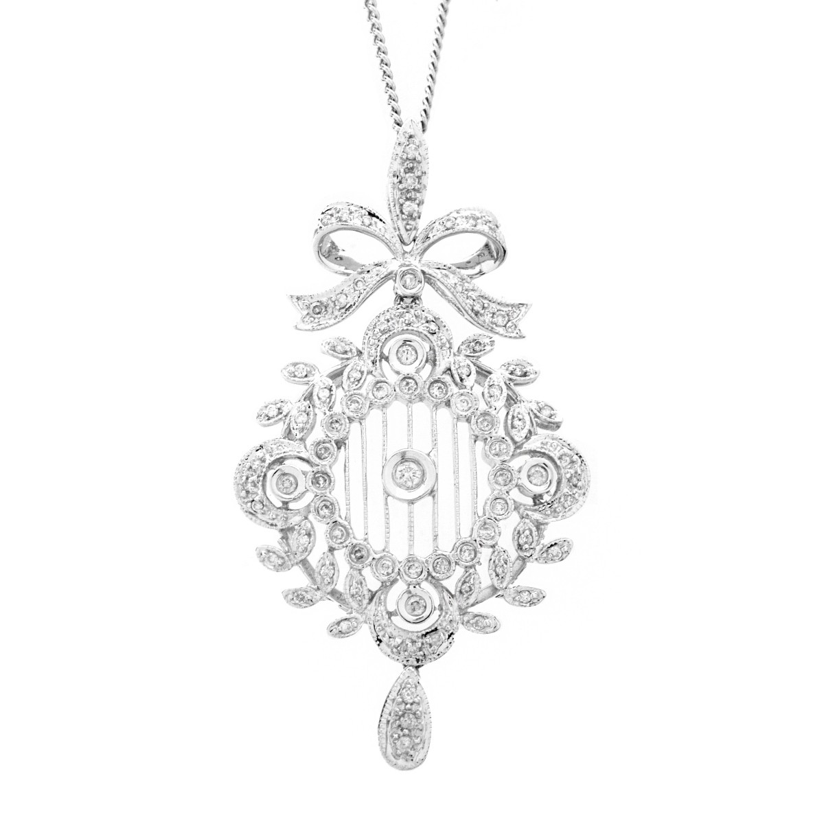 Diamond and 14K Pendant Necklace