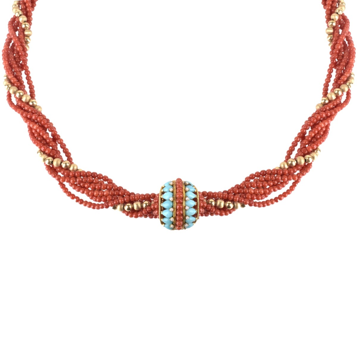 Coral and 14K Necklace