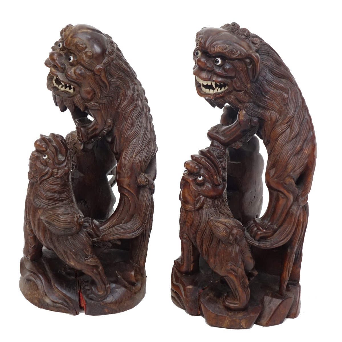 (2) Vintage Chinese Foo Dogs