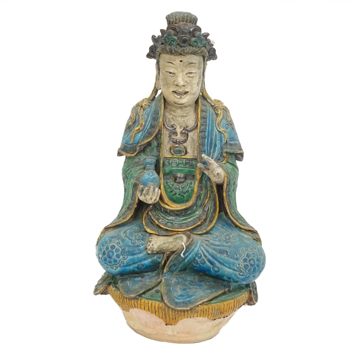 Antique Chinese Glazed Terracotta Buddha