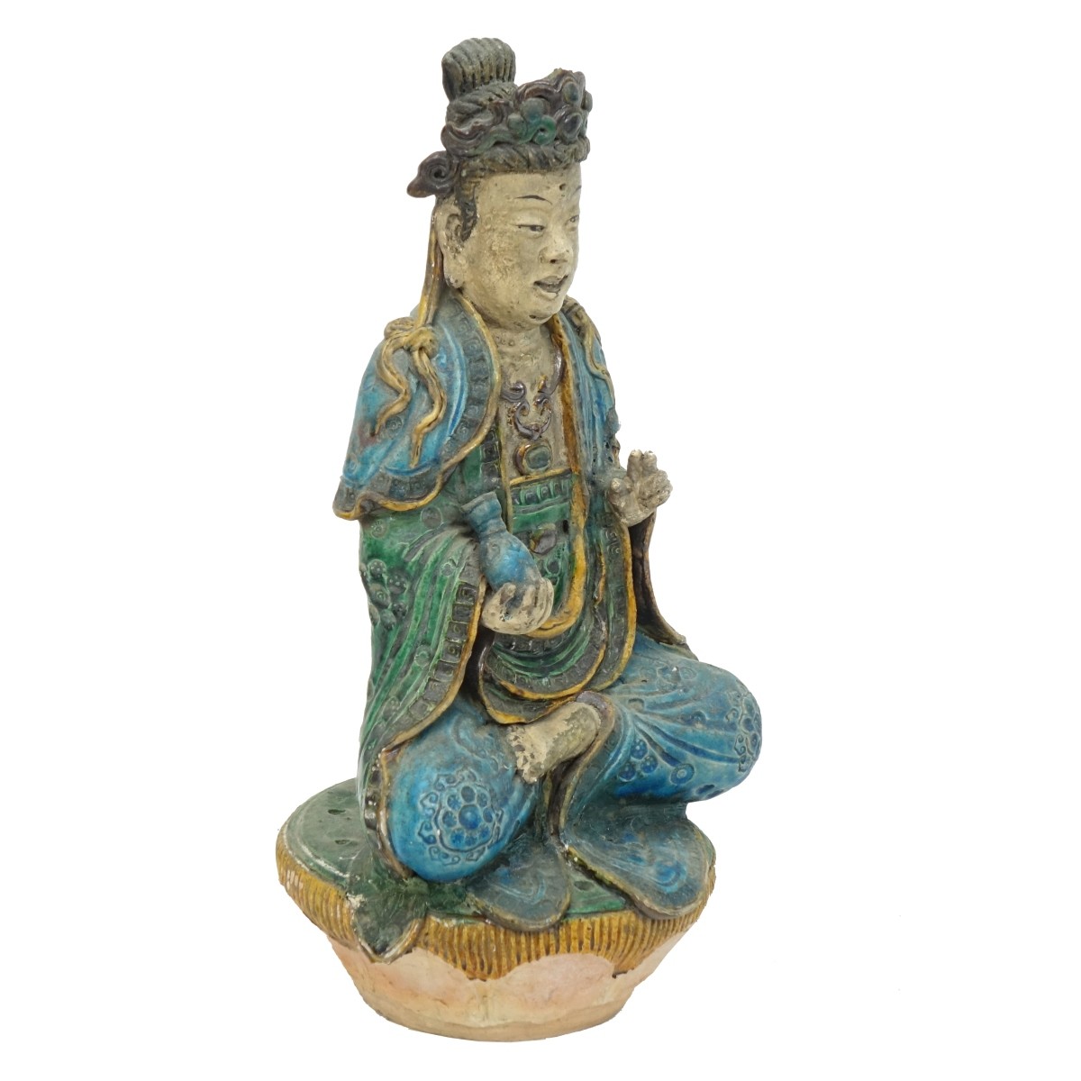 Antique Chinese Glazed Terracotta Buddha