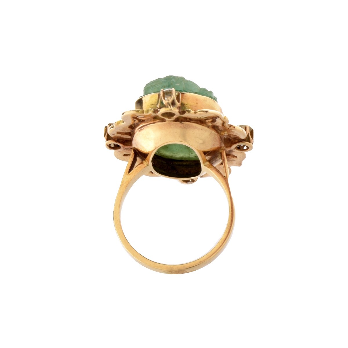 Emerald, Diamond and 14K Ring