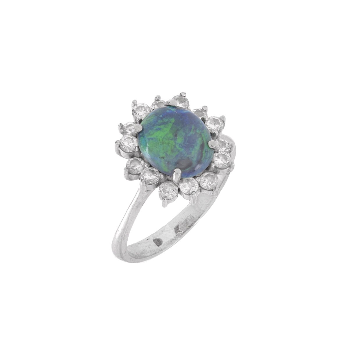Opal, Diamond and 18K Ring