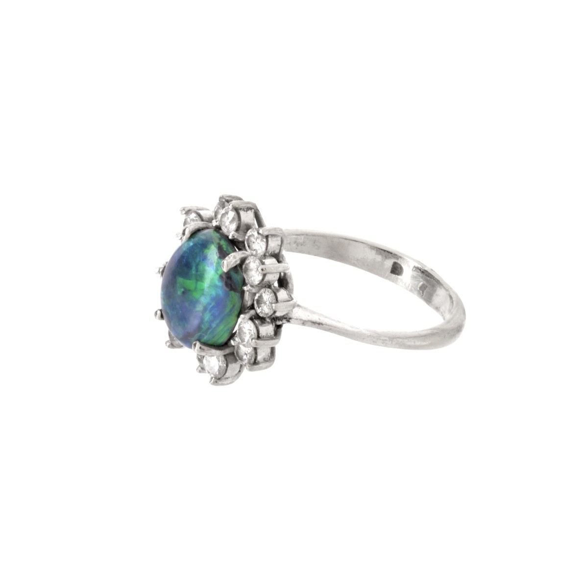 Opal, Diamond and 18K Ring