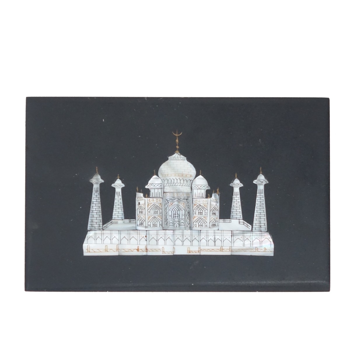 Vintage Taj Mahal MOP Inlaid Plaque