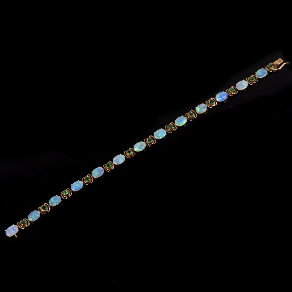 Opal, Emerald and 14K Bracelet