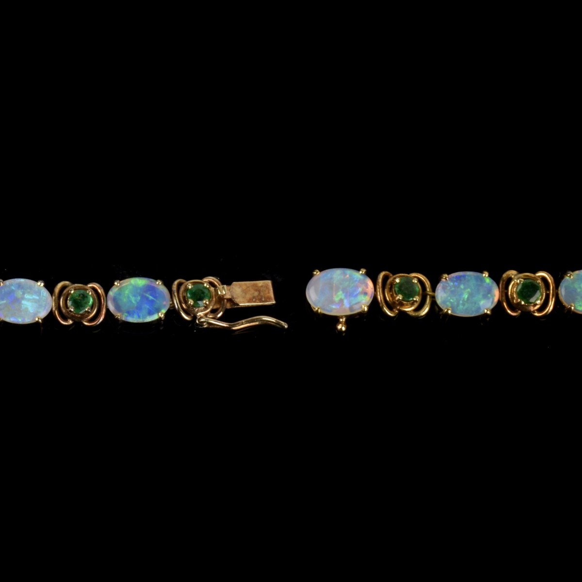 Opal, Emerald and 14K Bracelet