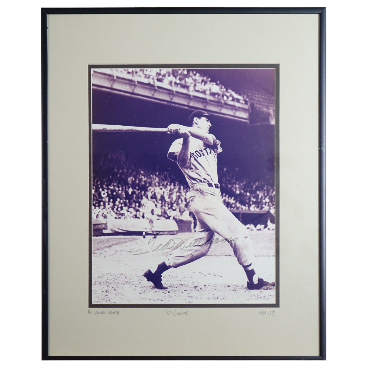 Hand Signed Ted Williams Photograph
