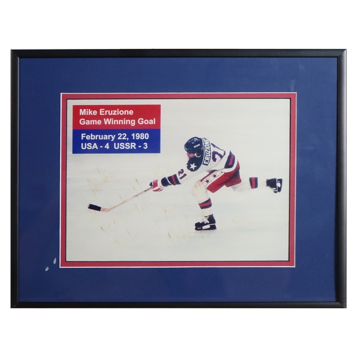 Hand Signed Mike Eruzione Photograph