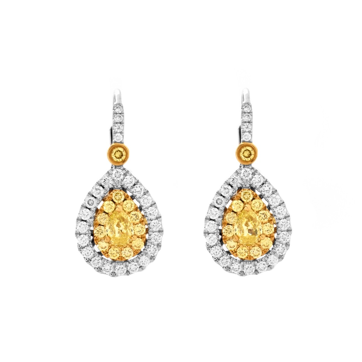 Diamond and 18K Pendant Earrings