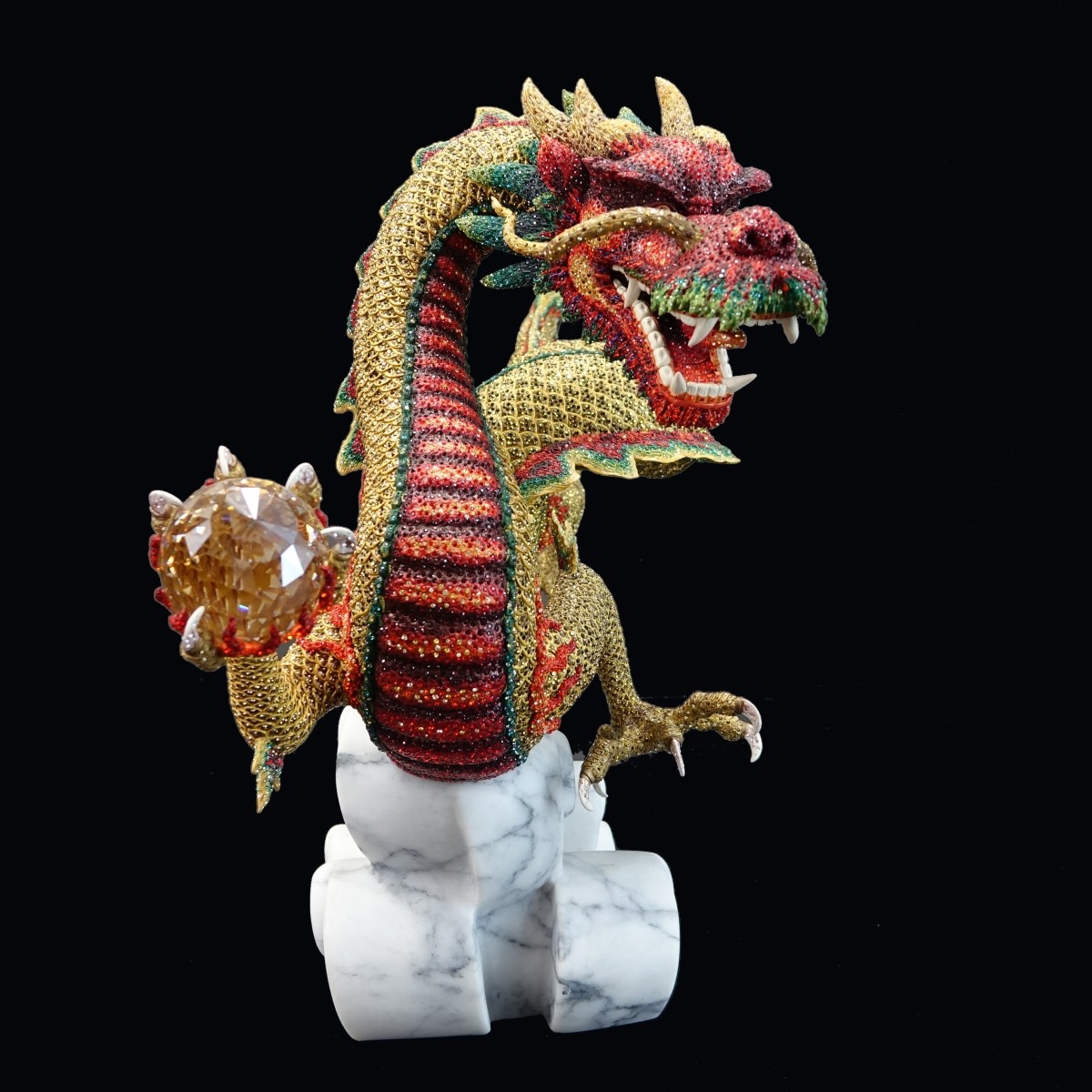 Swarovski Crystal Golden Dragon Jinlong