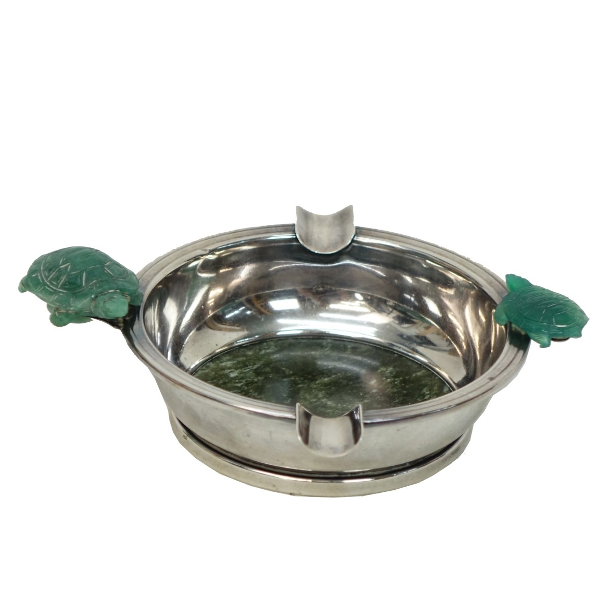 Lebkuecher & Co Sterling Ashtray w/ Jade