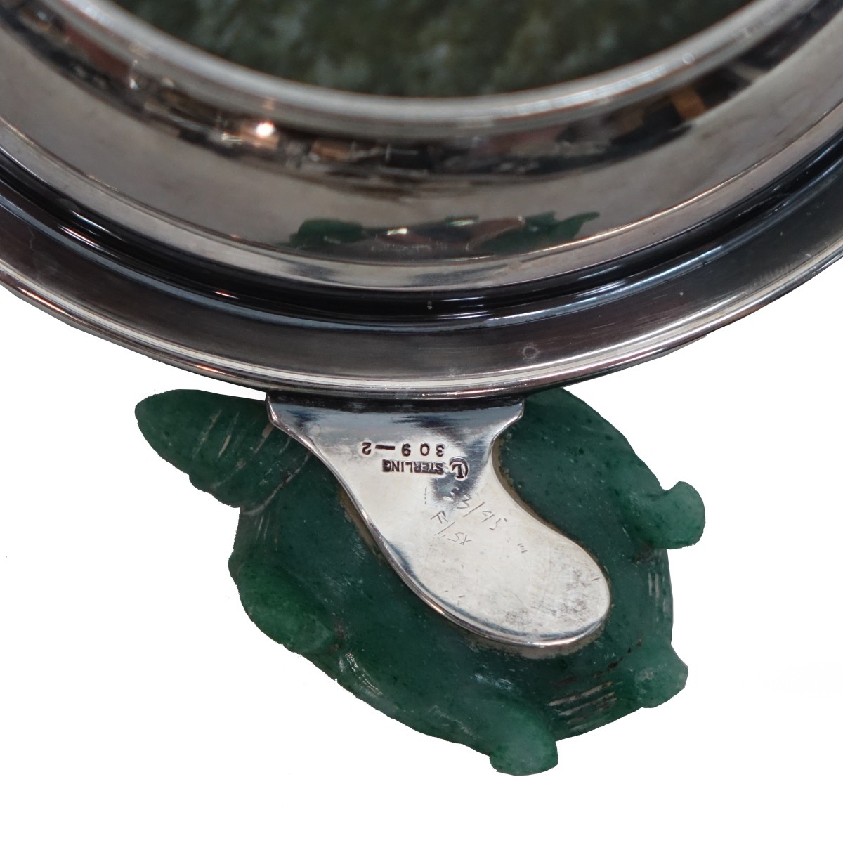 Lebkuecher & Co Sterling Ashtray w/ Jade