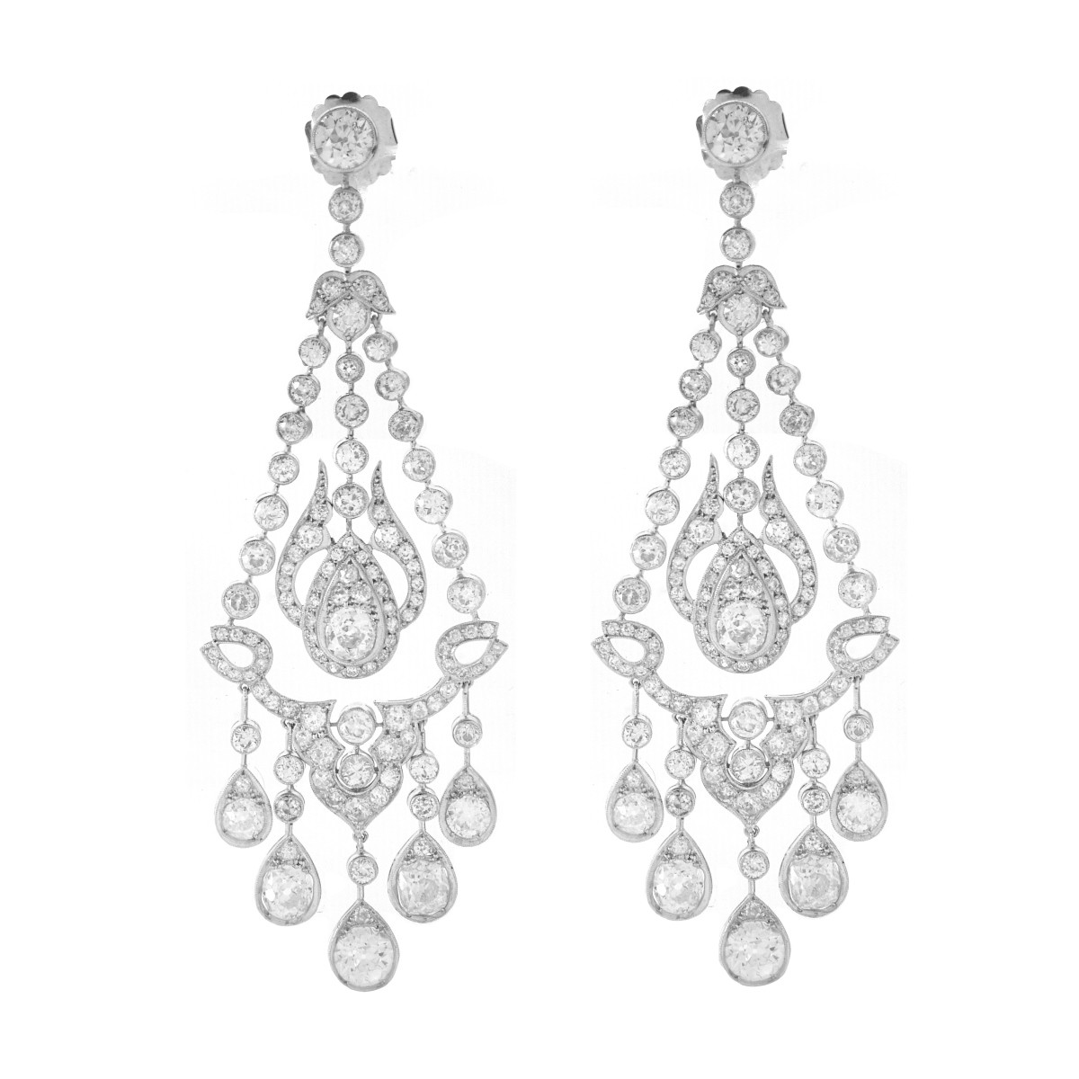 Diamond and Platinum Earrings